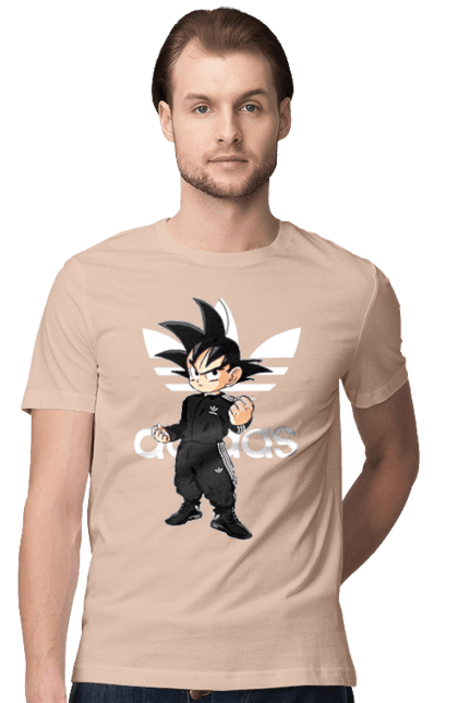 Футболка чоловіча з принтом "Adidas Сон Гоку". Adidas, dragon ball, manga, son goku, адідас, аніме, гоку, манга, перли дракона, сон гоку. 2070702