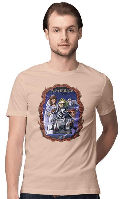 Men's t-shirt with prints Beetlejuice. Beetlejuice, comedy, ghost, horror, movie, tim burton, warner bros. 2070702