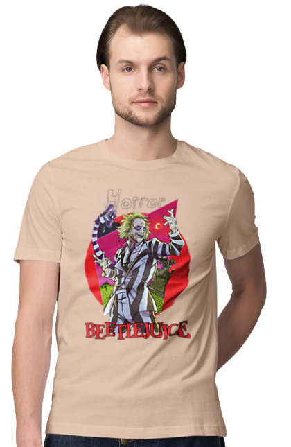 Men's t-shirt with prints Beetlejuice. Beetlejuice, comedy, ghost, horror, movie, tim burton, warner bros. 2070702