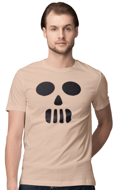 Men's t-shirt with prints Halloween pumpkin face. Costume, halloween, holiday, october, october 31, pumpkin, scary, sweets, trick or treat. 2070702