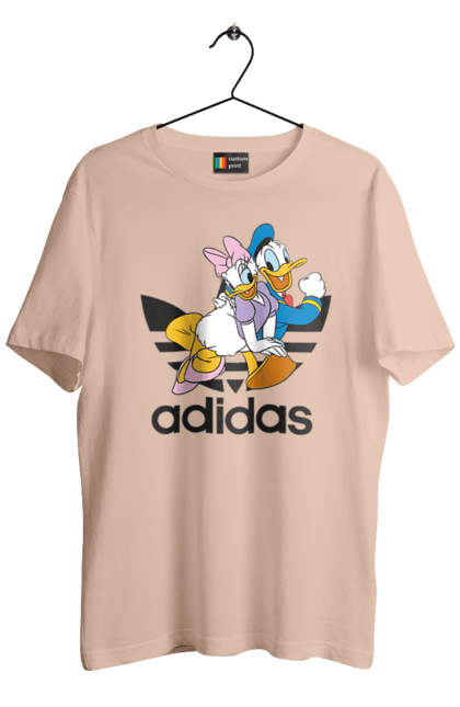 Футболка мужская с принтом Adidas Дональд Дак. Adidas, daisy duck, donald duck, адидас, дейзи дак, дональд дак, мультсериал, мультфильм. 2070702