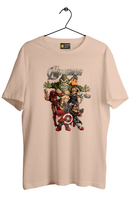 Men`s t-shirt with prints Nintendo heroes. Animal crossing, donkey kong, game characters, kirby, legend of zelda, luigi, mario, nintendo, pokemon, princess stove. 2070702