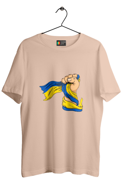 Футболка чоловіча з принтом "Сильна Україна". Воля, кулак, прапор україни, україна, українська символіка. 2070702