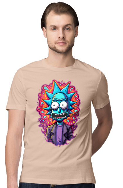 Футболка чоловіча з принтом "Рік та Морті". Rick and morty, мультфільм, наукова фантастика, пригоди, рік, рік і морті, трагікомедія, чорний гумор. 2070702