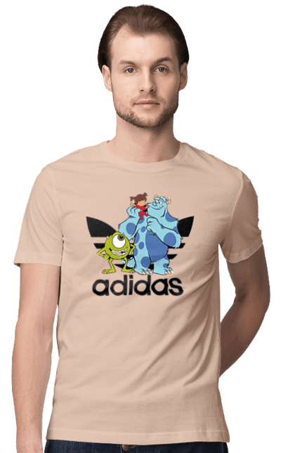 Футболка чоловіча з принтом "Adidas Корпорація монстрів". Adidas, monsters inc, pixar, адідас, корпорація монстрів, мультфільм. 2070702