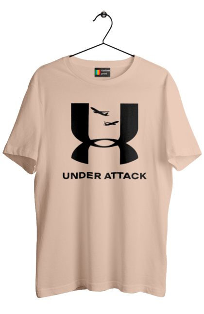 Футболка чоловіча з принтом "Under Attack black". Андер армор, бренди, гумор, приколи, прикольні, ундер армор. 2070702