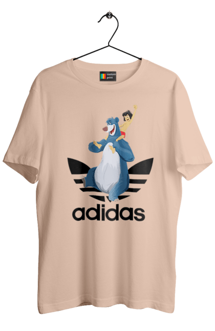 Футболка чоловіча з принтом "Adidas Мауглі". Adidas, mowgli, адідас, книга, книга джунглів, мауглі, мультфільм. 2070702