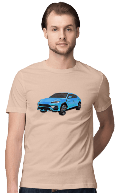 Футболка чоловіча з принтом "Ламборгіні Урус". Автомобіль, ламборгіні, ламборгіні урус, урус. 2070702