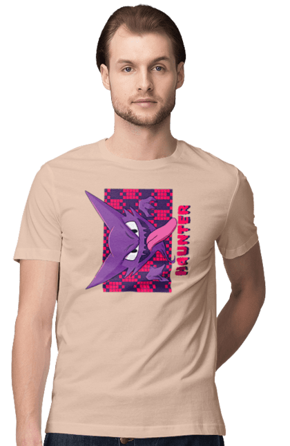 Men's t-shirt with prints Haunter. Anime, games, haunter, nintendo, pokemon, pokemon go. 2070702