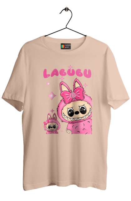 Футболка чоловіча з принтом "Лабубу". Іграшка лабубу, лабубу, лабубу кока кола, мерч лабубу, мила, рожева лабубу, смішна лабубу. 2070702