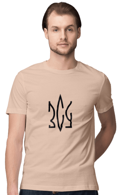 Футболка чоловіча з принтом "Збройні сили України (ЗСУ)". Арестович, война, герои, зелёный, иди нахуй, кем, мир, нет войне, орда, орки, привид киева, птн пнх, путін хуйло, русский военный корабль, слава украине, ссу, украина, чернобаевка. 2070702