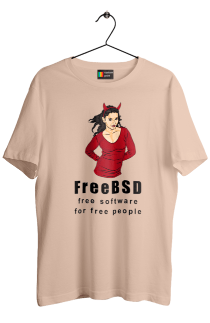 Футболка чоловіча з принтом "Freebsd Для Вільних". Bsd, freebsd, unix, адміністратор, айті, айтішник, безкоштовна, безкоштовно, бестія, вільна, демон, демонесса, доступність, незалежність, операційна система, ос, програміст, програмне забезпечення, свобода, сисадмін, система, системний адміністратор, софт, текст, червоний, чорний. 2070702