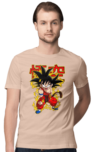 Футболка мужская с принтом Жемчуг дракона Сон Гоку. Anime, dragon ball, manga, son goku, tv series, аниме, гоку, жемчуг дракона, манга, сон гоку. 2070702