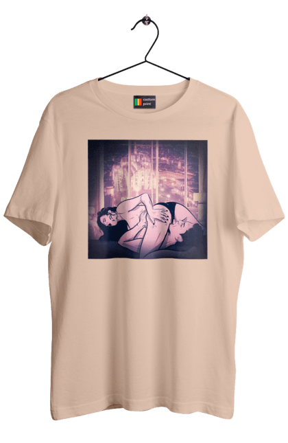 Футболка чоловіча з принтом "Дорослі Ігри На Тлі Міста". Гола, кохання, лизати, трусики. 2070702