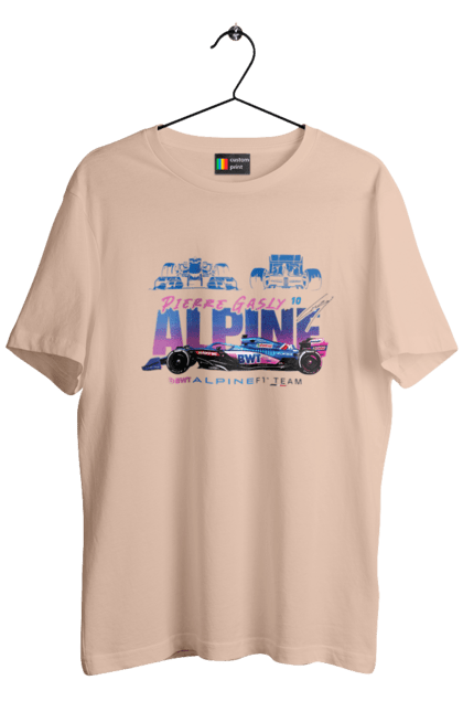 Men's t-shirt with prints Alpine F1 Team. Alpine, alpine f1 team, auto, automobile, bwt, car, racing car. 2070702