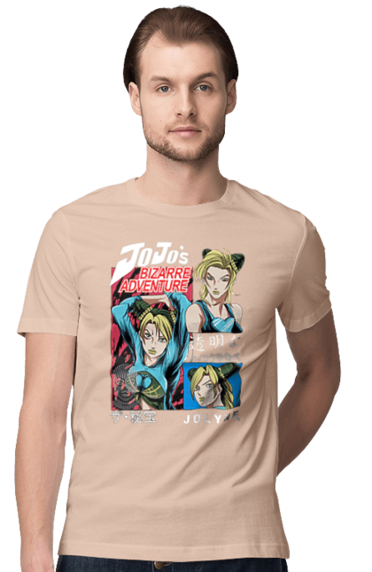 Men's t-shirt with prints JOJO Jolyne Cujoh. Anime, jojo, jojo`s bizarre adventure, jojo’s bizarre adventure, jolyne cujoh, manga. 2070702