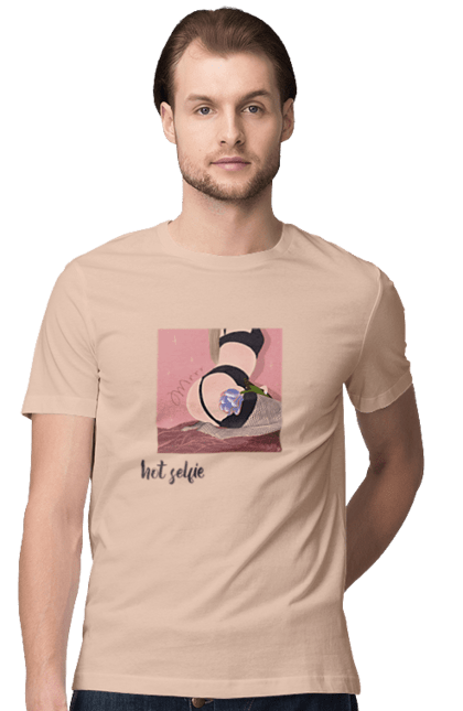 Футболка чоловіча з принтом "Hot selfie". +18, девушка, сексуально, селфі, тело. 2070702