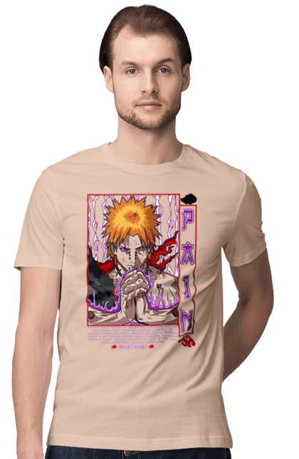 Men's t-shirt with prints Naruto Yahiko. Akatsuki, anime, character, manga, naruto, ninja, pain, tv series, yahiko. 2070702