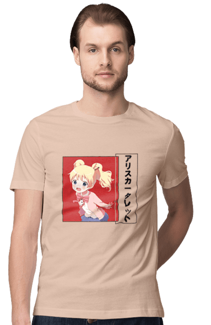 Men's t-shirt with prints Kiniro Mosaic Alice Cartelet. Alice, alice cartelet, anime, gold mosaic, kiniro mosaic, kinmoza, manga. 2070702