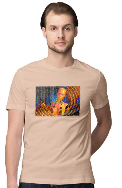 Футболка чоловіча з принтом "Штучний інтелект". Айті, айтішник, гик, жінка, знання, інженер, інтелект, кібер, кібернетика, кіборг, код, комп, комп`ютерник, кристал, машинне навчання, мікросхема, мозок, портрет, програміст, професіонал, професія, розробник, розум, хакер, чіп, штучний інтелект, штучний розум. 2070702