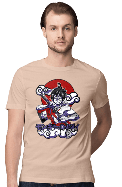 Men's t-shirt with prints One Piece Luffy. Anime, luffy, manga, monkey de luffy, one piece, pirates. 2070702