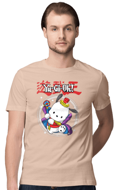 Men's t-shirt with prints Yu Gi Oh! Pochacco. Brand, character, hello kitty, pochacco, yu gi oh, yugio. 2070702