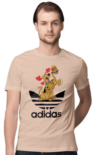 Футболка чоловіча з принтом "Adidas Скубі Ду". Adidas, scooby doo, scooby-doo, адідас, мультсеріал, серіал, скубі ду, скубі-ду, собака. 2070702