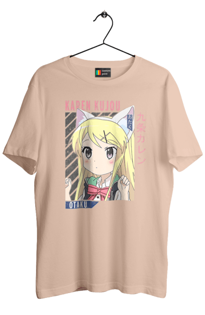 Men's t-shirt with prints Kiniro Mosaic Karen Kujo. Anime, gold mosaic, karen, karen kujo, kiniro mosaic, kinmoza, manga. 2070702