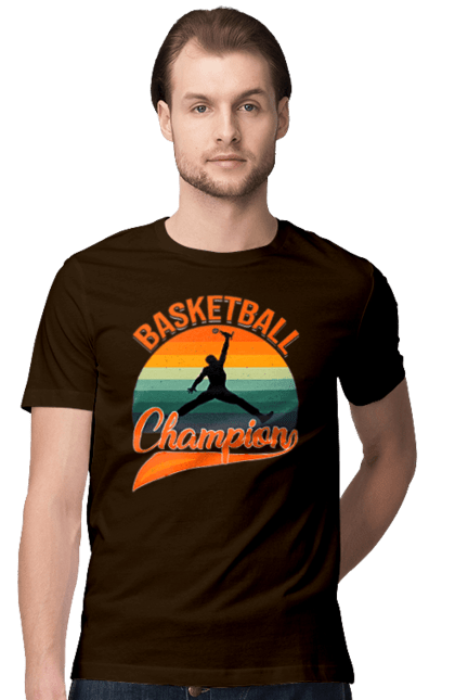 Футболка чоловіча з принтом "Чемпіон баскетболу". Баскетбол, джордан, джордан чемпіон, чемпіон, чемпіон баскетболу. aslan