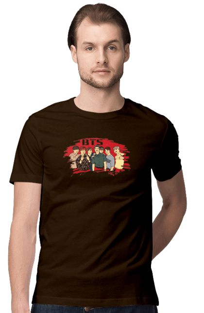 Футболка чоловіча з принтом "Bts". Bts, бтс, група, музика, музикант. CustomPrint.market