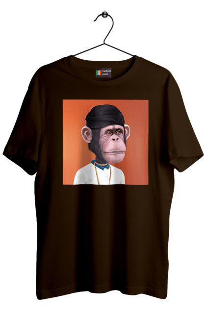 Футболка чоловіча з принтом "Мавпочка 4". Nft, персонаж, принти, ручне малювання, футболки. CustomPrint.market