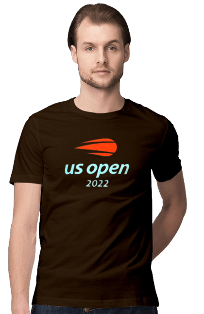 Футболка чоловіча з принтом "Тенісний турнір US Open 2022". Великий теніс, відкритий чемпіонат, гравці, м`яч, нью йорк, призовий фонд, ракетка, турнір на ґрунті, хард, чемпіонат америки. ART принт на футболках