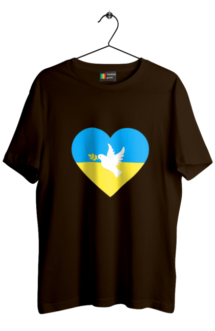 Футболка чоловіча з принтом "Голуб в серці". Голуб, голуб в серці, голубка, прапор україни, серце, україна. futbolka.stylus.ua