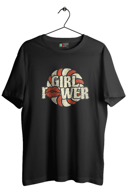 Футболка чоловіча з принтом "Girl Power". Girl power, гасло, дівчата, дівчата можуть, жінки, жіноча сила, незалежність, сила, фемінізм. 2070702