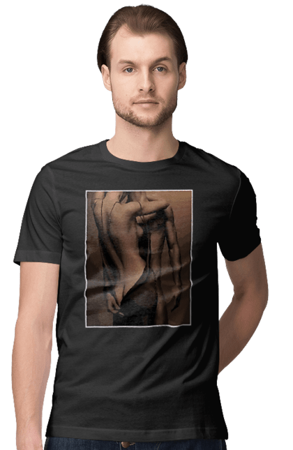 Футболка чоловіча з принтом "Інтрига". Взаємність, захоплення, інтрига, любов, неможливо встояти, секс, чоловік і жінка. 2070702