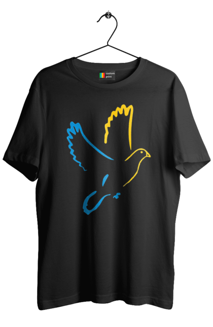 Футболка чоловіча з принтом "Голуб миру". Голуб миру, мир, перемога україни, україна. 2070702