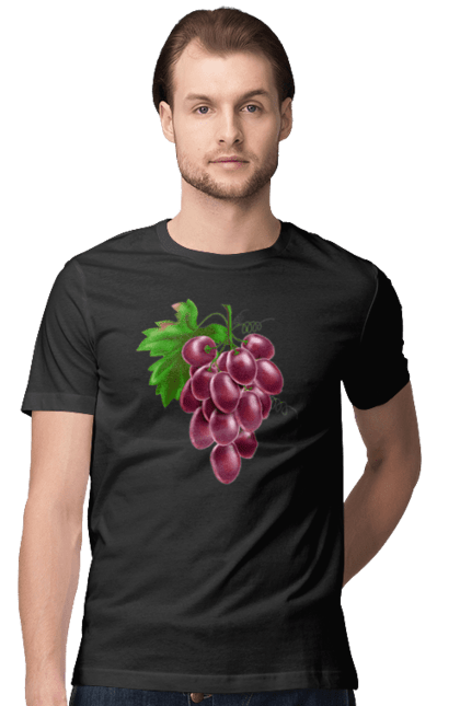 Футболка чоловіча з принтом "Виноград". Виноград, фрукт. 2070702