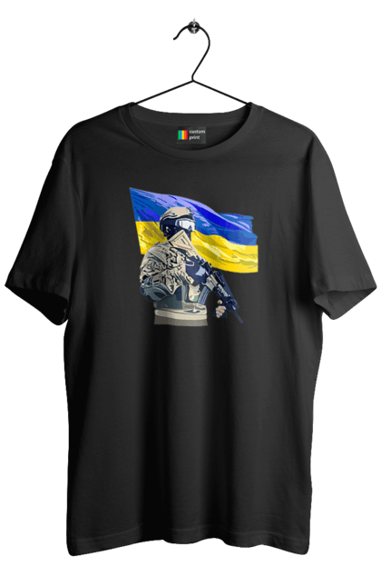 Футболка чоловіча з принтом "ЗСУ | Прапор". Війна, герб, збройні сили україни, зсу, патріотична, прапор україни, русский военный корабль, україна, українська символіка, флаг. 2070702
