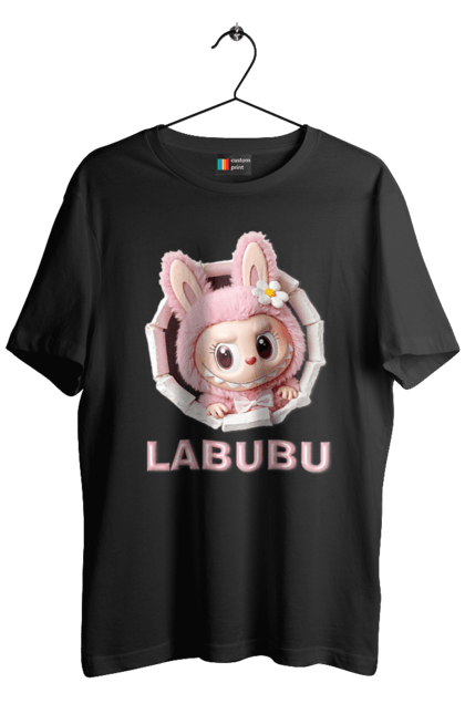 Футболка чоловіча з принтом "Лабубу". Іграшка лабубу, лабубу, лабубу кока кола, мерч лабубу, мила, рожева лабубу, смішна лабубу. 2070702