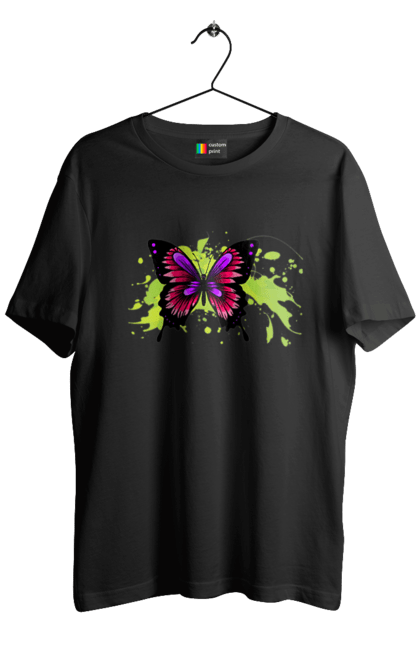 Футболка чоловіча з принтом "Рожевий Метелик". Метелик. 2070702