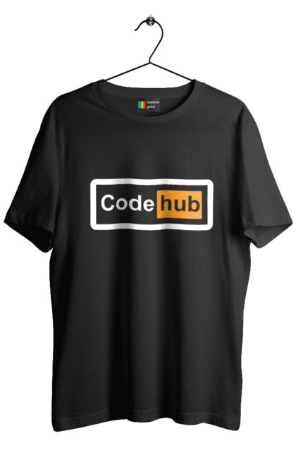 Футболка чоловіча з принтом "Код хаб". Айті, айтішник, для айтішника, для програміста, код хаб, подарунок айтішнику, подарунок програмісту, програміст, розробник. 2070702