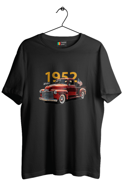 Men's t-shirt with prints Chevrolet 3100. Auto, car, chevrolet, chevrolet 3100, pickup, truck. 2070702