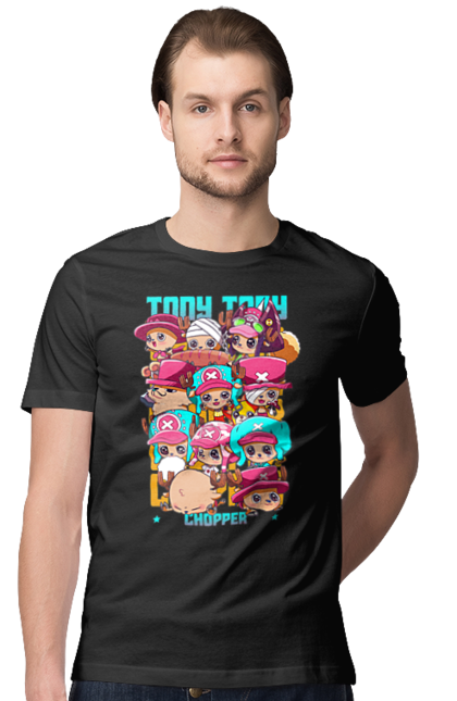 Men's t-shirt with prints One Piece Tony Tony Chopper. Adventures, anime, fantasy, light novel, manga, one piece, tony tony chopper, tv series. 2070702