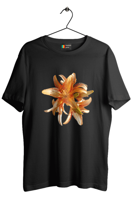 Футболка чоловіча з принтом "Оранжева лілія". Квітка, краса, лілія, оранжевий, помаранчевий, природа, сонячний. 2070702