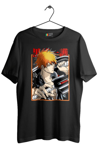 Футболка чоловіча з принтом "Бліч Куросакі Ічіґо". Anime, bleach, ichigo kurosaki, manga, аніме, бліч, ічіго, куросакі ічіґо, манга. 2070702