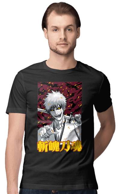 Футболка чоловіча з принтом "Бліч Куросакі Ічіґо". Anime, bleach, ichigo kurosaki, manga, аніме, бліч, ічіго, куросакі ічіґо, манга. 2070702