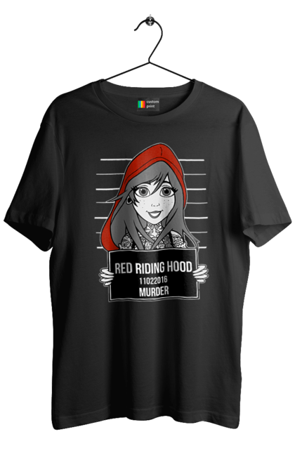 Men's t-shirt with prints Little Red Riding Hood with Tattoos. Disney, friday the 13th, goth, gothic, halloween, tattoos, with tattoos. CustomPrint.market