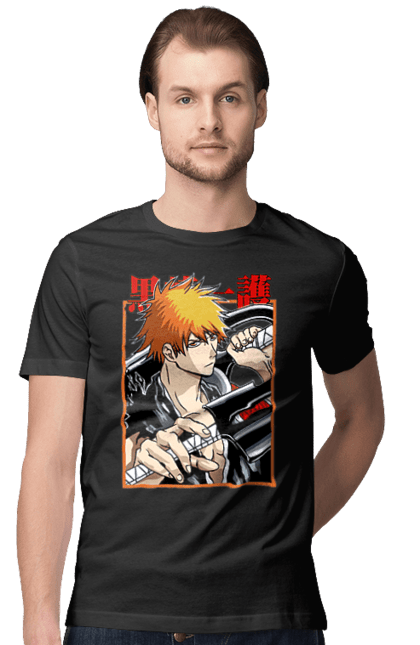 Футболка чоловіча з принтом "Бліч Куросакі Ічіґо". Anime, bleach, ichigo kurosaki, manga, аніме, бліч, ічіго, куросакі ічіґо, манга. 2070702