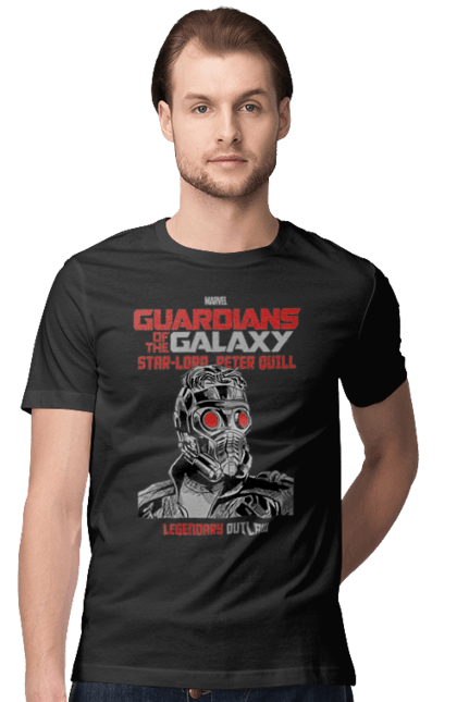 Men's t-shirt with prints Star Lord. Marvel, peter quill, peter quill, star lord, star-lord, starlord. 2070702