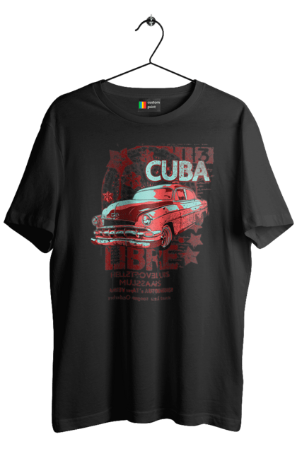 Футболка чоловіча з принтом "Куба, Машина". Куба, машина, ретро. 2070702